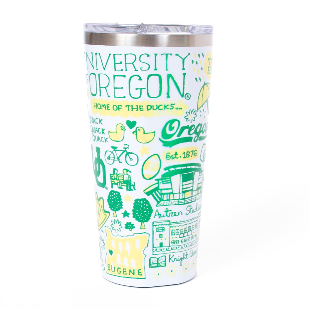 Ducks Spirit, Neil, White, Tumblers, Metal, Home & Auto, 16 ounce, Corkcicle, Tripe Wall, Stainless Steel, Julia Gash, 960399